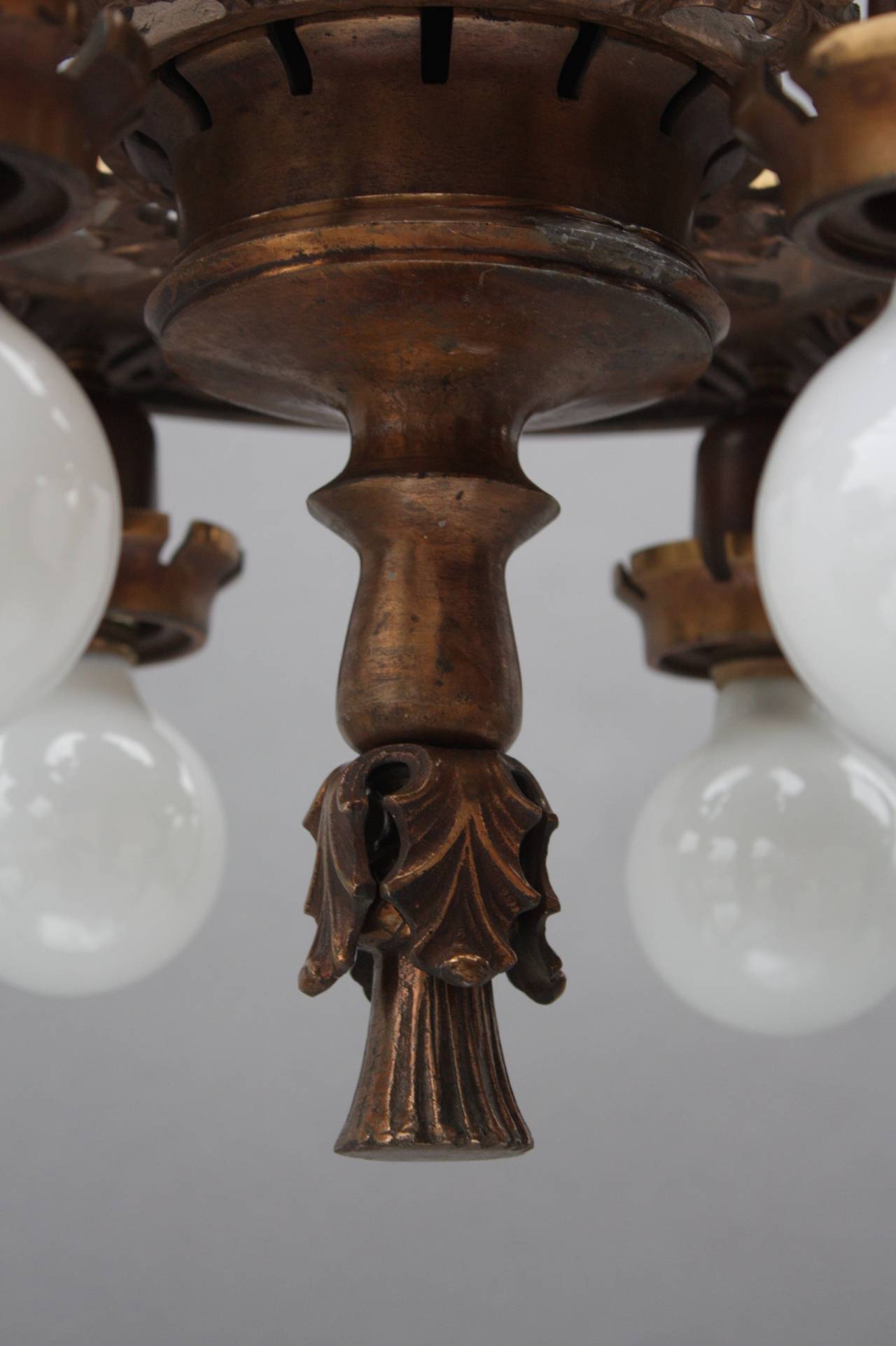 1920s Ceiling Mount with Thistle Motif 3