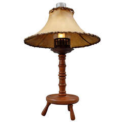 1930's Monterey Period Wood Table Lamp