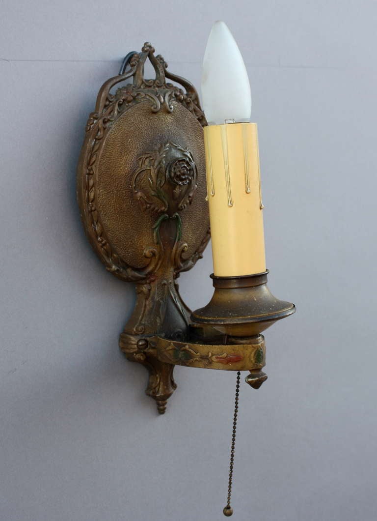 1920s ~ 1 Of 2 Single Sconces In Excellent Condition For Sale In Pasadena, CA