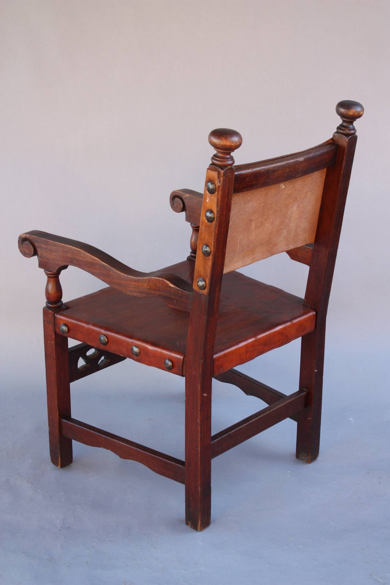 Pair of 1920s Carved Armchairs with Bird Motif In Good Condition In Pasadena, CA