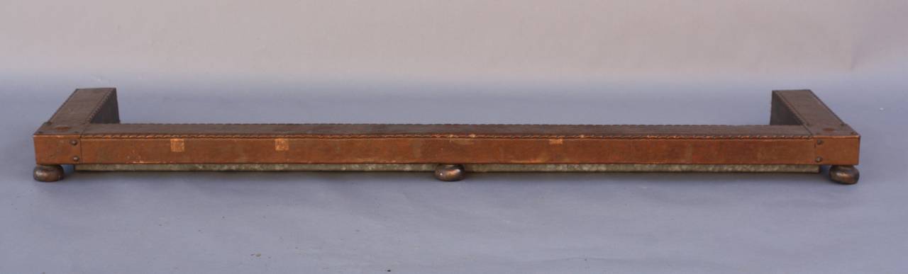 North American Fireplace Copper Fender, circa 1910 For Sale