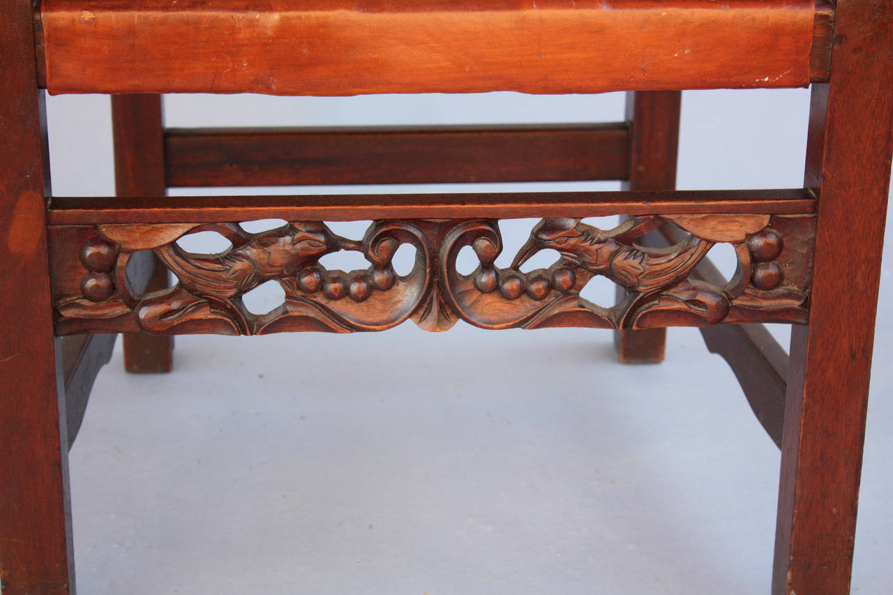 Pair of 1920s Carved Armchairs with Bird Motif 1