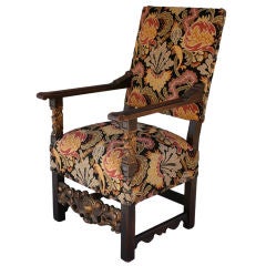 Carved Wood Chair with Gilt Details