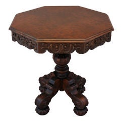Octagonal Walnut Side Table c. 1920's