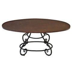 Oval Wrought Iron Coffee Table