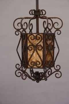 Antique 1920
s Wrought Iron Pendant, Finely Crafted