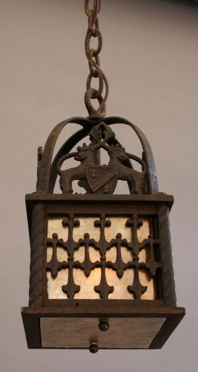 1920's Pendant with Lion Motif and Mica