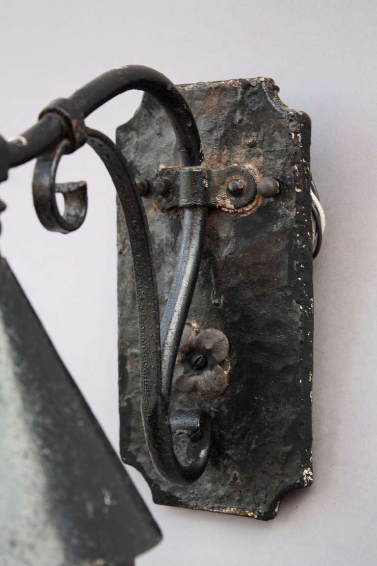American Antique Wrought Iron And Mica Exterior Lantern