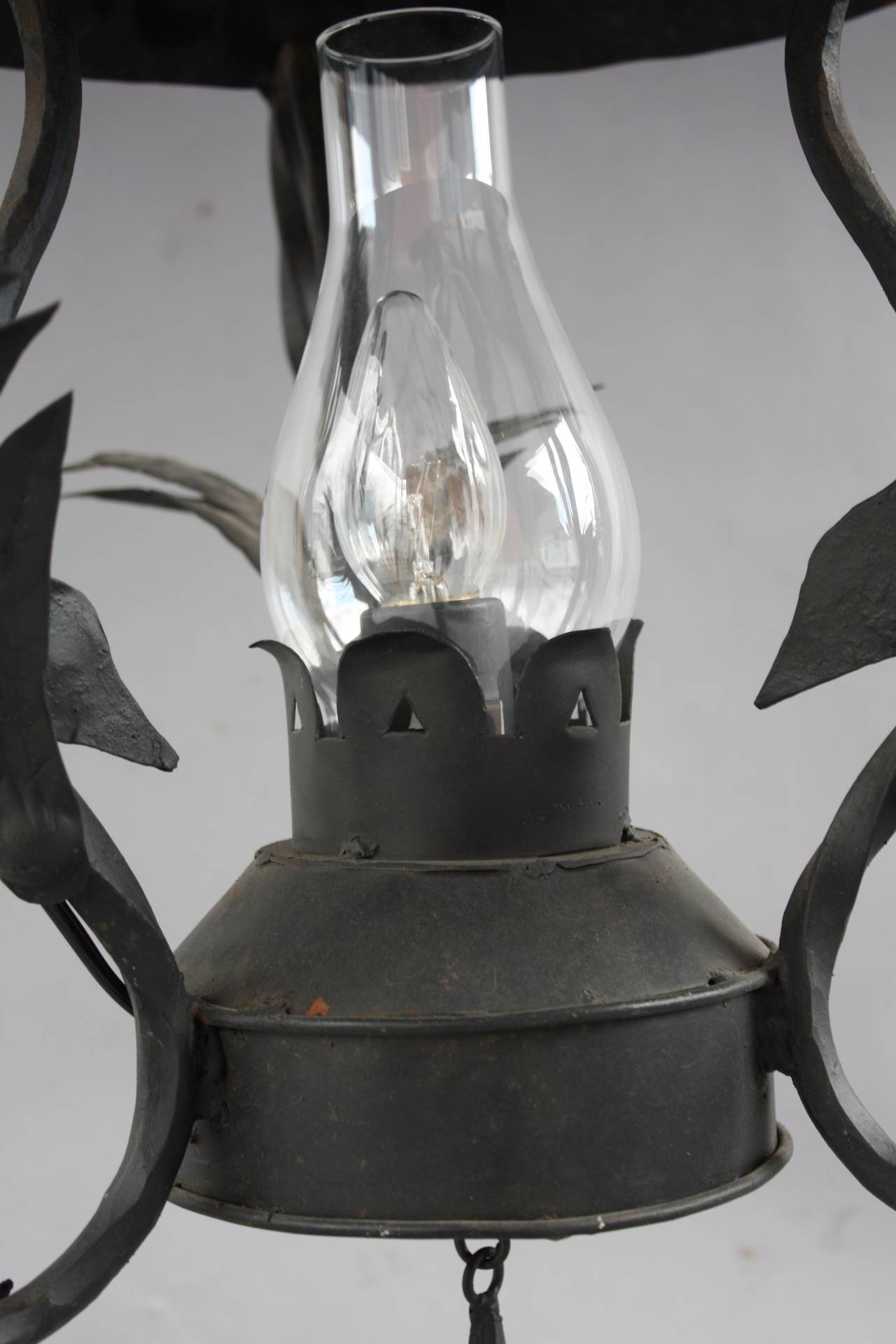 Early 20th Century Wonderful Wrought Iron Fixture with Griffin Motif