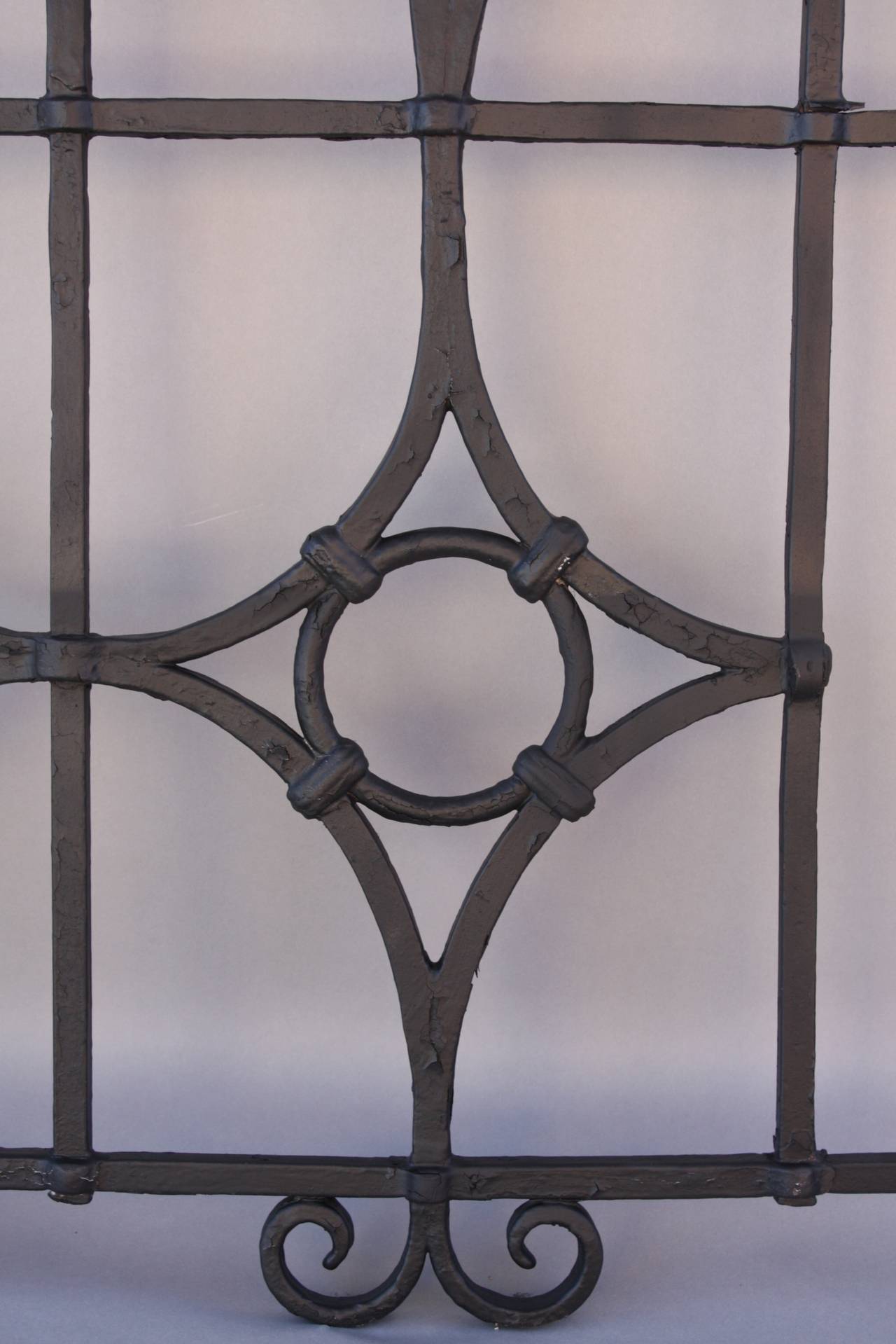 North American One of Two Iron Grills Salvaged from Brentwood House