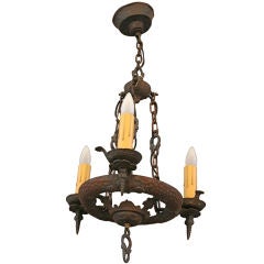 1920
s Hammered Cast Chandelier