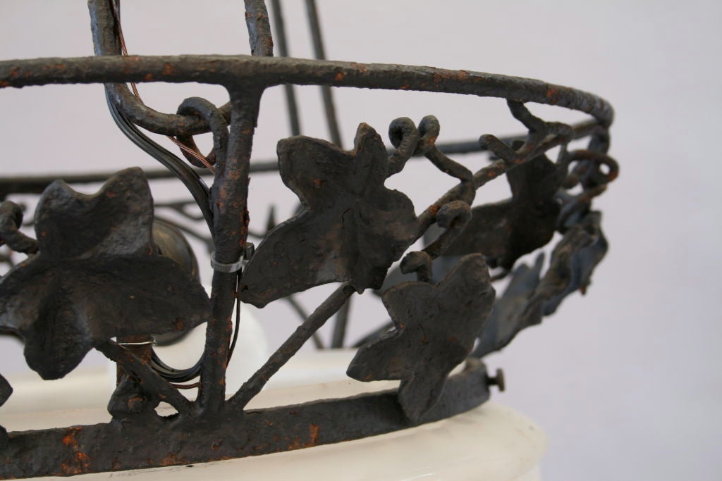Wrought Iron Deco Chandelier For Sale 3