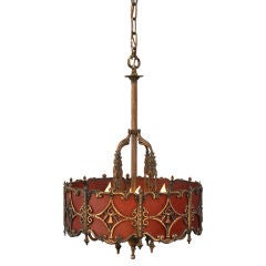 Exquisite 1920's Brass and Mica Chandelier