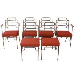 Set of 6, 1930
s Iron Patio Chairs