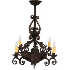 Wrought Iron Chandelier with Shields