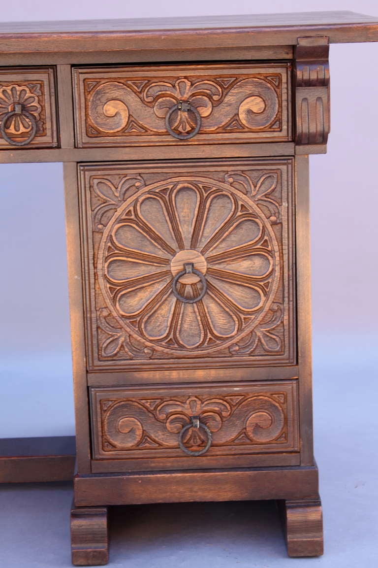 20th Century Spanish Revival Carved Desk