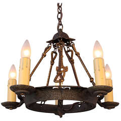 1920s Spanish Revival Small Scale Chandelier