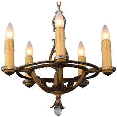 1920s Small Scale Polychrome Chandelier