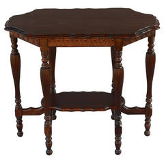 Antique 1920s Scalloped-Shape Side Table