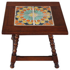 Antique California Tile Table Made by Hispano Moresque