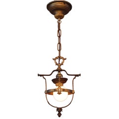 Antique 1920s Single Light Pendant