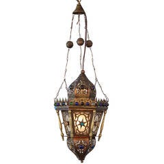 Antique Lovely Jeweled Moorish Style Pendant