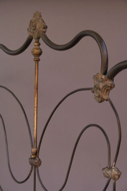 Turn-of-the-Century Brass and Iron Double/Full Bed Frame 1