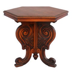Antique Hexagonal Walnut Table