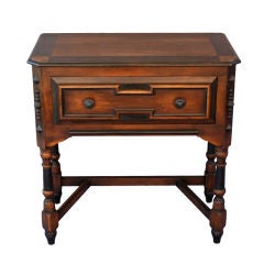 Walnut Side Table With Drawer