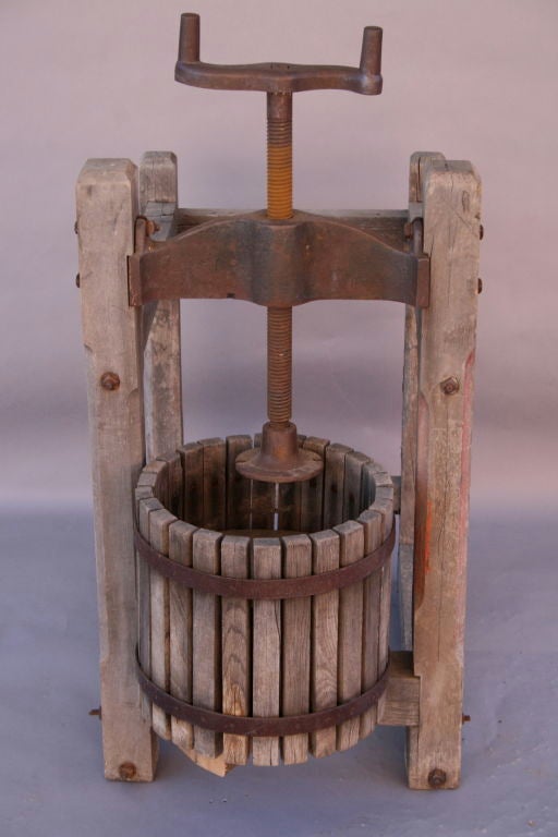 Wonderful old wooden grape press.
