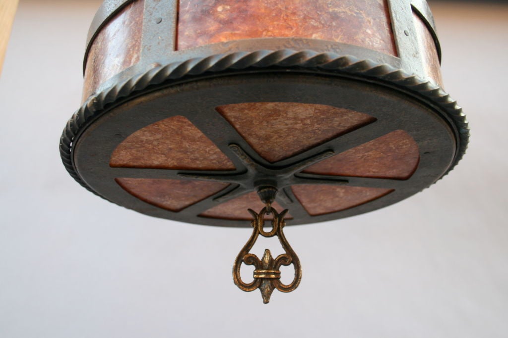 Rare 1920's Mica-lined Ceiling Fixture 1
