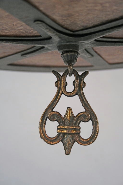 Rare 1920's Mica-lined Ceiling Fixture 2