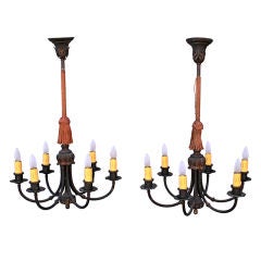 Pair Of 1920's Wrought Iron Chandelier