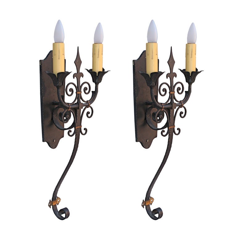 Pair Of Large Scale 1920 s Sconces at 1stdibs