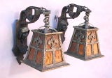 Incredible Pair of 1920's Wall-Mounted Lantern Sconces