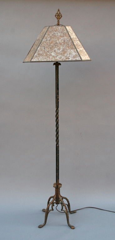 Wrought Iron Floor Lamp With Mica Shade