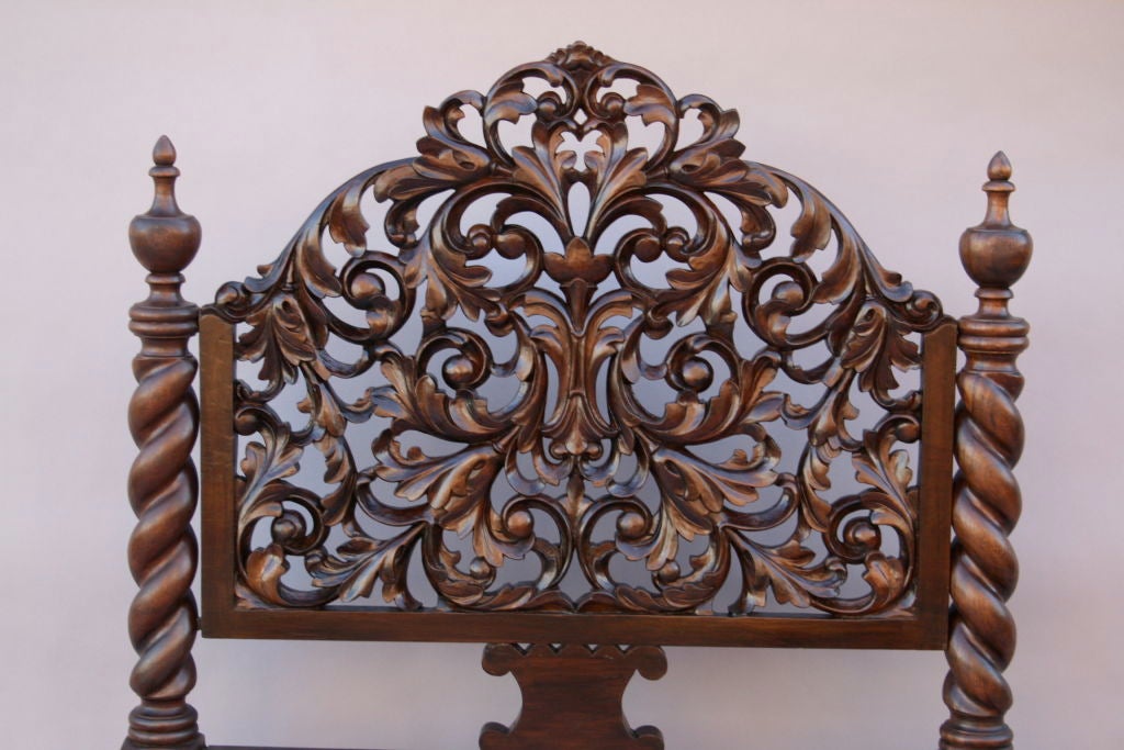 Pair Of 1920's Mahogany Carved Beds 5