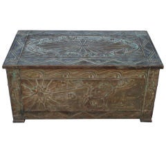 Whimsical Repousse Brass Trunk