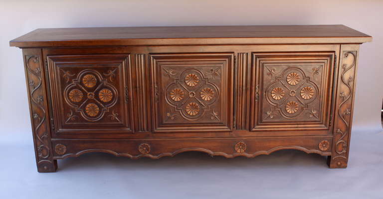 Circa 1930's. The length of this piece is very desirable and hard to find. Lots of storage! 98.5