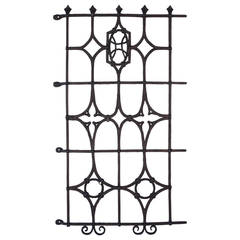 Antique One of Two Iron Grills Salvaged from Brentwood House