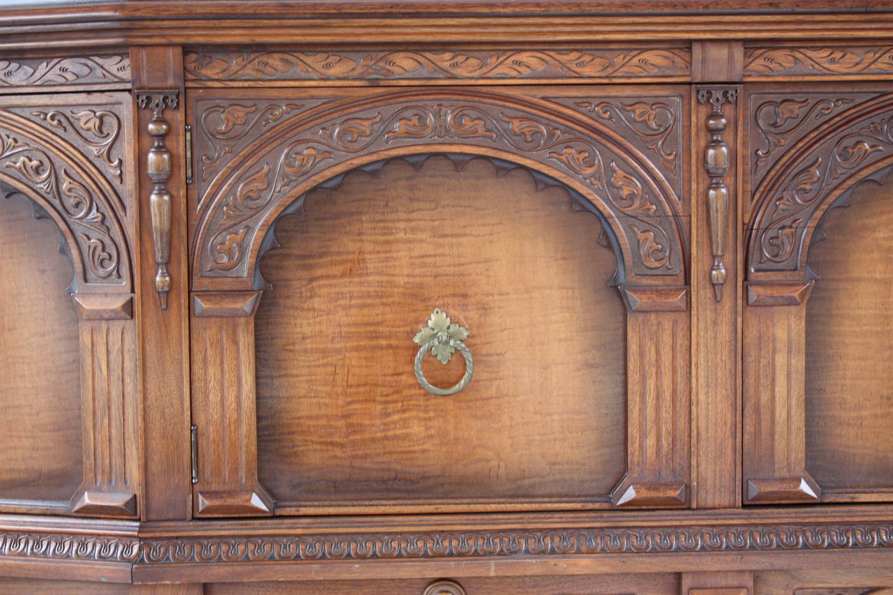 Circa 1920's sideboard. Carved walnut. 78 3/8