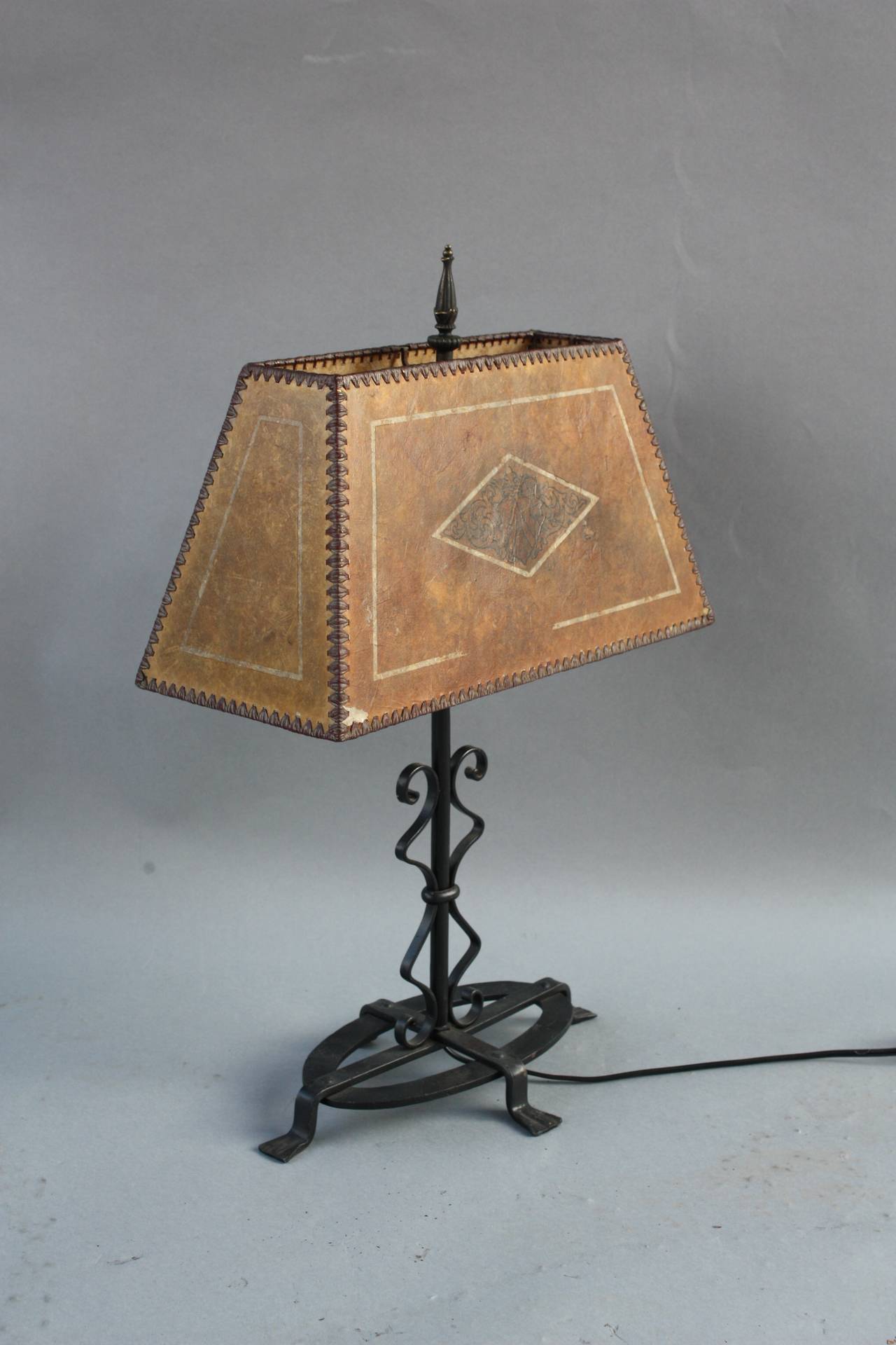 Spanish Colonial Wonderful Table Lamp with Original Mica Shade