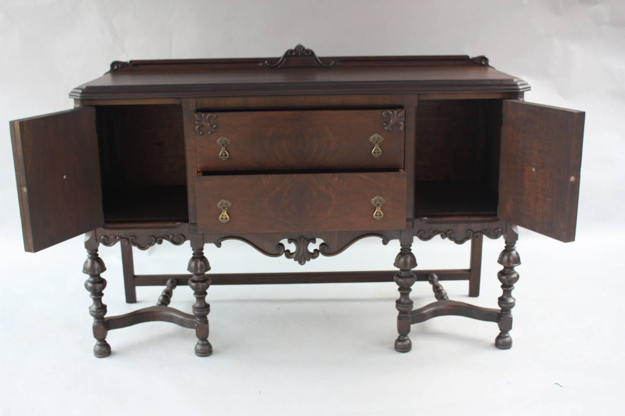 Circa 1920's sideboard. Dark walnut. 60.5