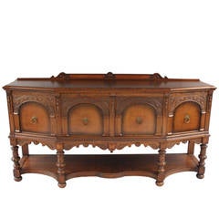 Classic Spanish Revival, Carved Walnut Sideboard