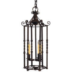1929 Wrought Iron Lantern Pendant 1