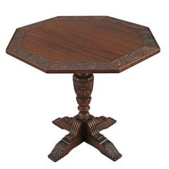 Octagonal Walnut Lamp Table by Lifetime Furniture Co.