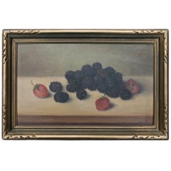 Lovely Still Life Painting of Blackberries and Strawberries