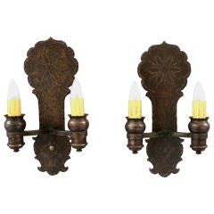 Incredible Pair 1920's Double Sconces from Neff Estate