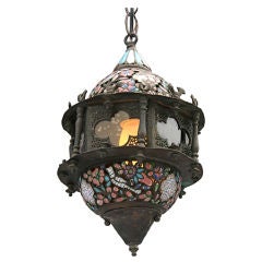 Antique Charming Enameled Moorish Lantern