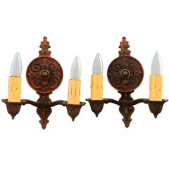 1920's Polychrome Double Sconces